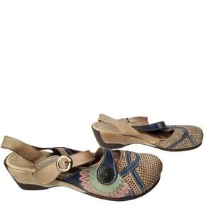 Spring Step L'Artiste Parkway Mary Jane Flat Tan Size EU 39 US 8.5 Wearable Art
